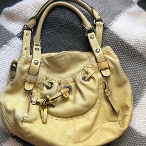 Yellow leather purse